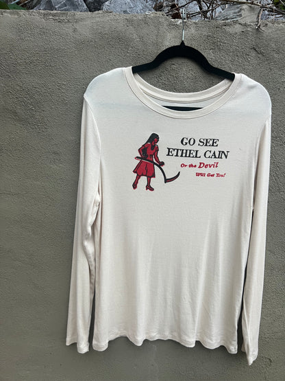 Go See Ethel Cain or the Devil Will Get You - Taupe Long Sleeved Top