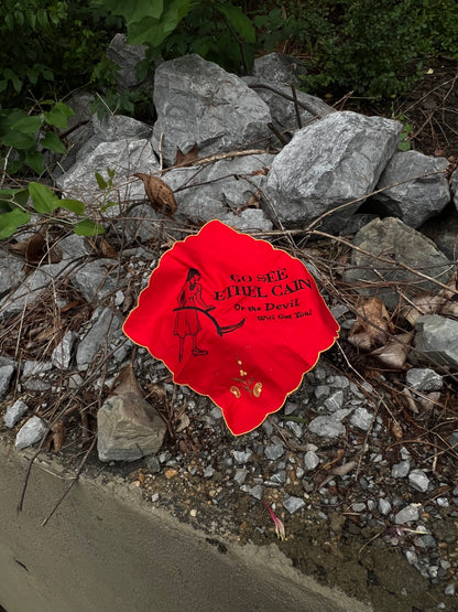Go See Ethel Cain or the Devil Will Get You - Red Vintage Handkerchief