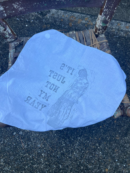 Not My Year - Alter Cloth / Vintage Handkerchief - no. 9