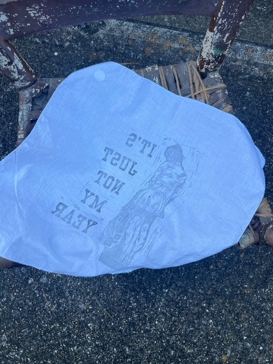 Not My Year - Alter Cloth / Vintage Handkerchief - no. 9