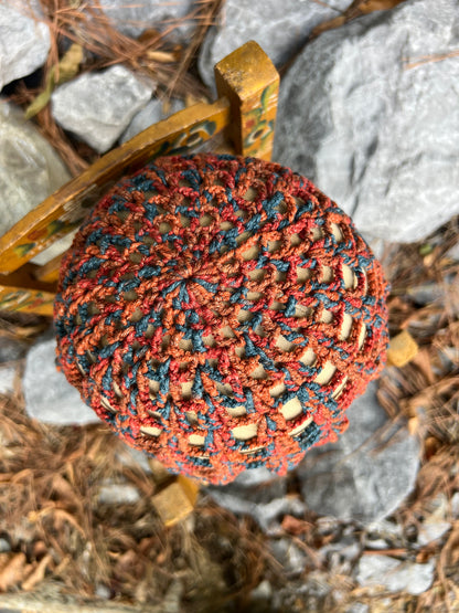 Rust - Beaded Skull Cap