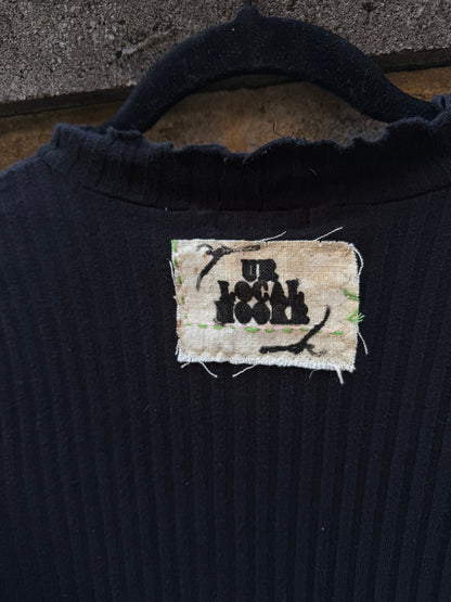 Windmill Patchwork - Black Mockneck shirt