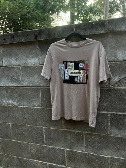 Nearer - Brown Patchwork Tshirt