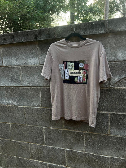 Nearer - Brown Patchwork Tshirt