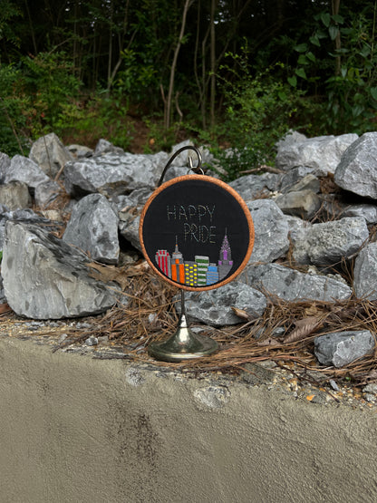 Happy Pride Cityscape - Hand Embroidery