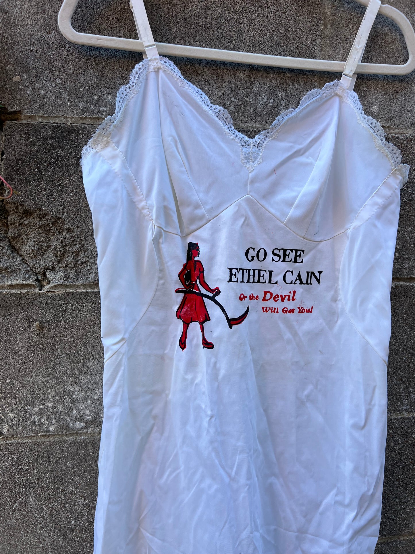 Go See Ethel Cain or the Devil Will Get You - Vintage White Slip Dress