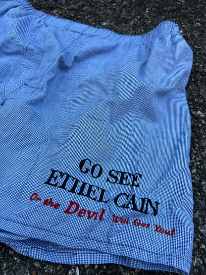 Go See Ethel Cain or the Devil Will Get You - Blue Check Boxer Shorts