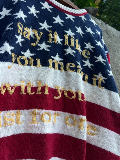 Say it Like You Mean it - Hand Embroidered Vintage Sweater