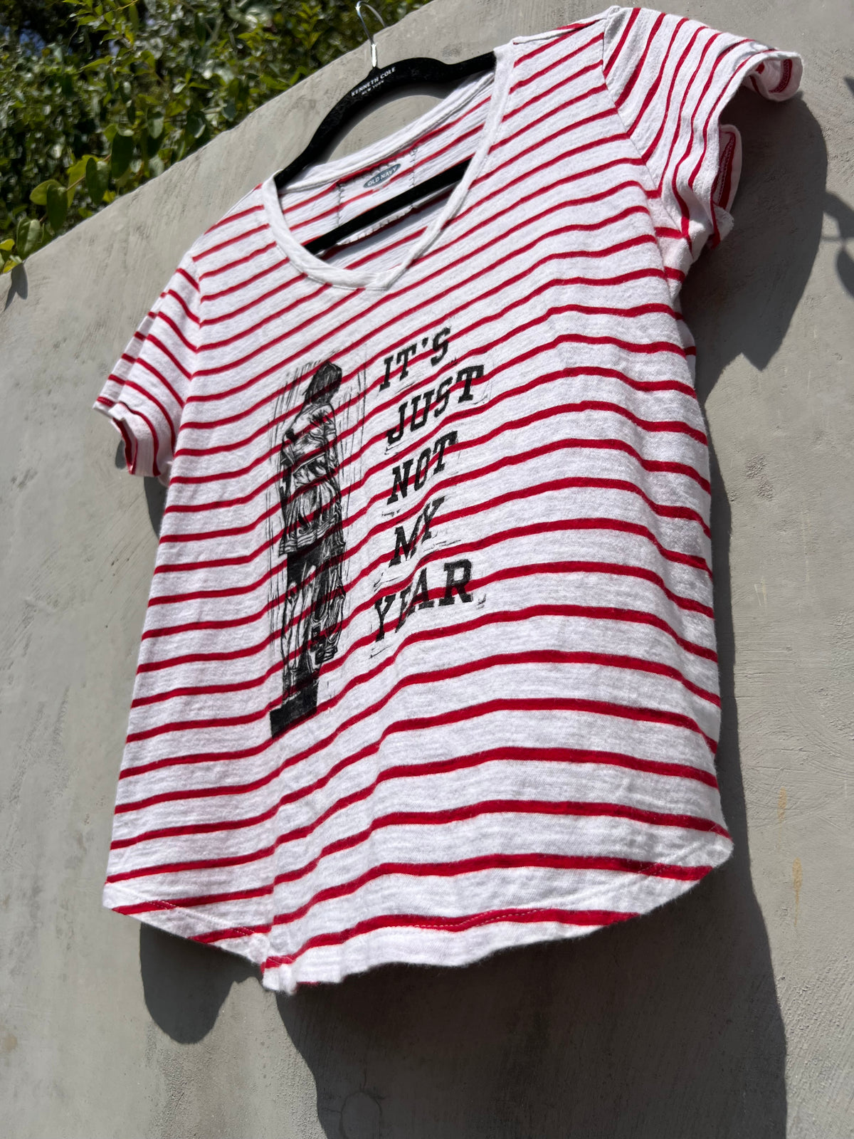 Not My Year - Red & White Stripe Tshirt - ON