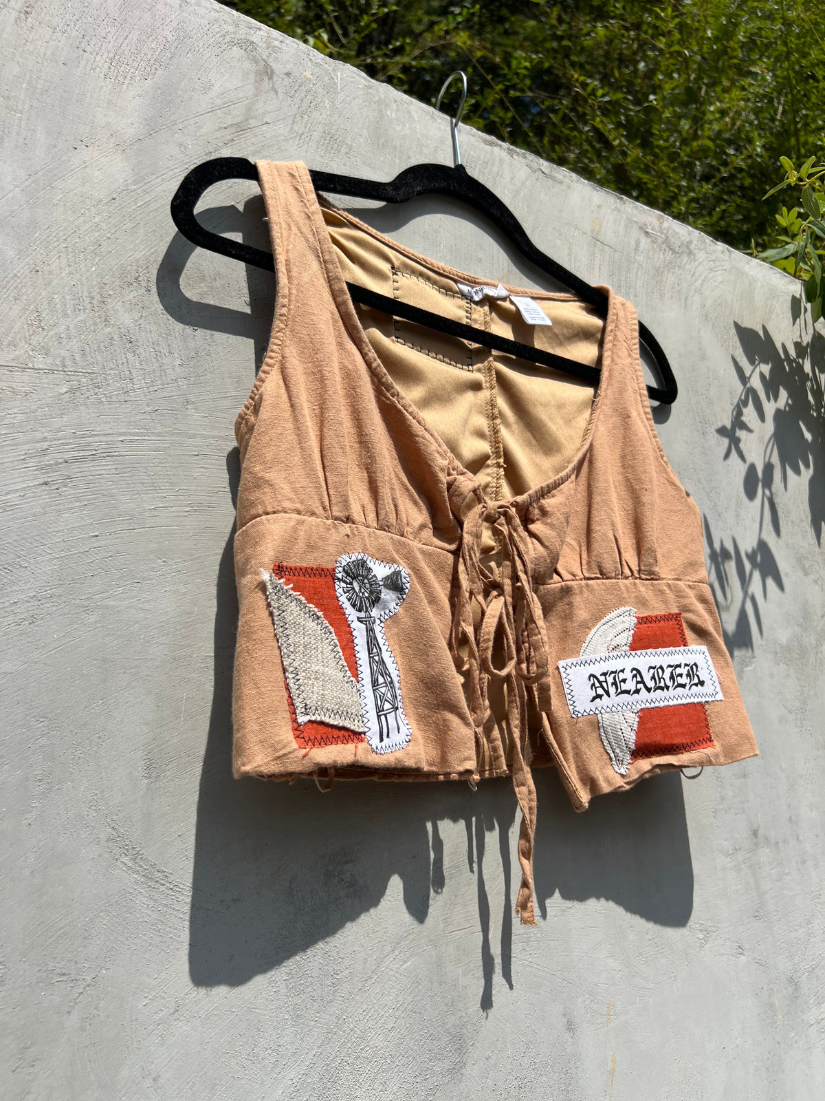 Nearer - Brown Patchwork Tank Top - MS