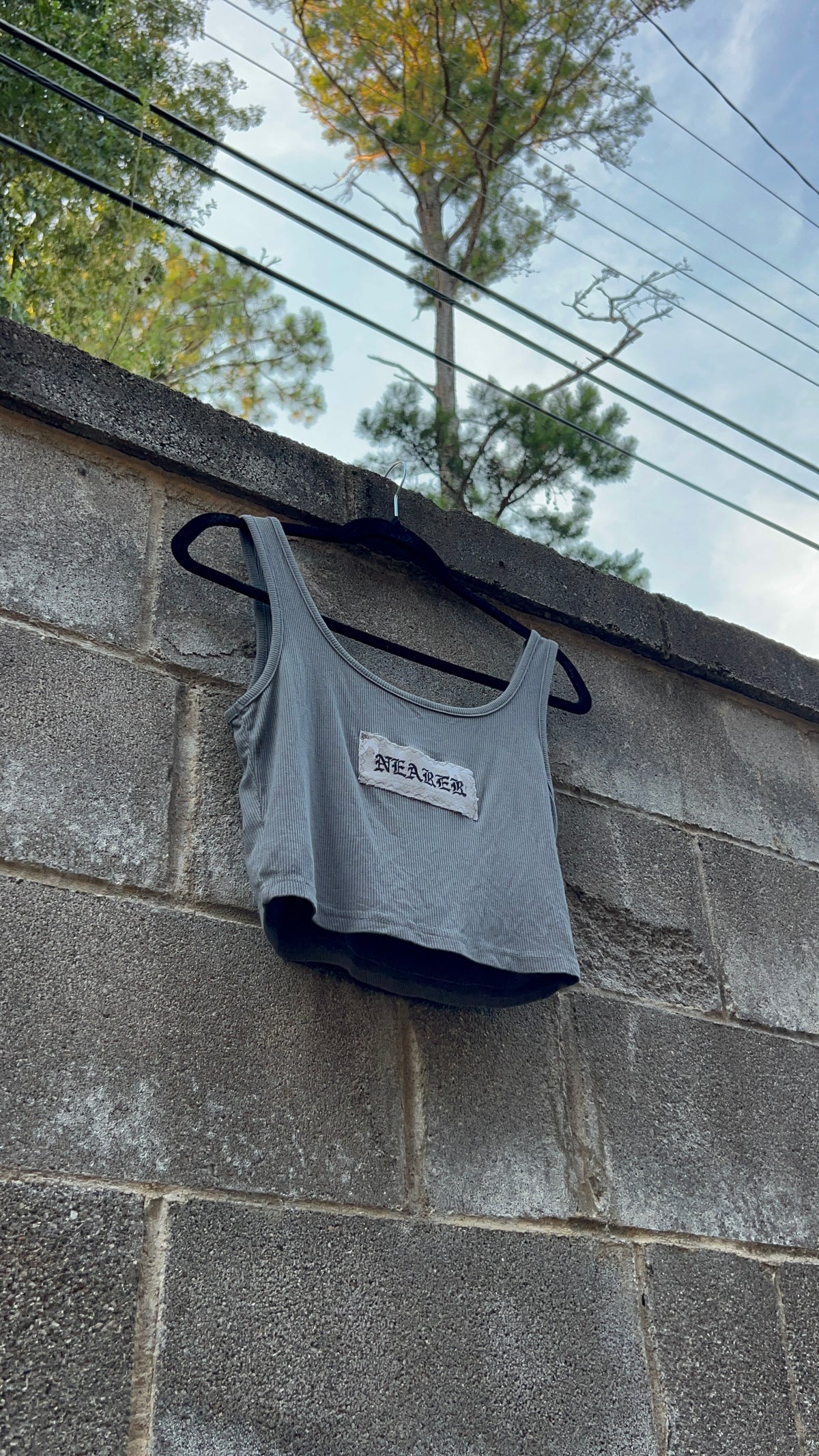 Nearer - Grey Patchwork Tank Top