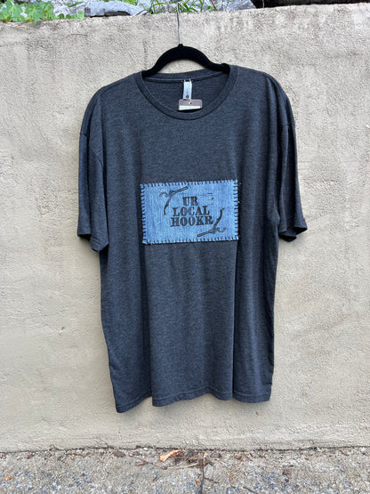 hookr merch - dark grey + denim tshirt