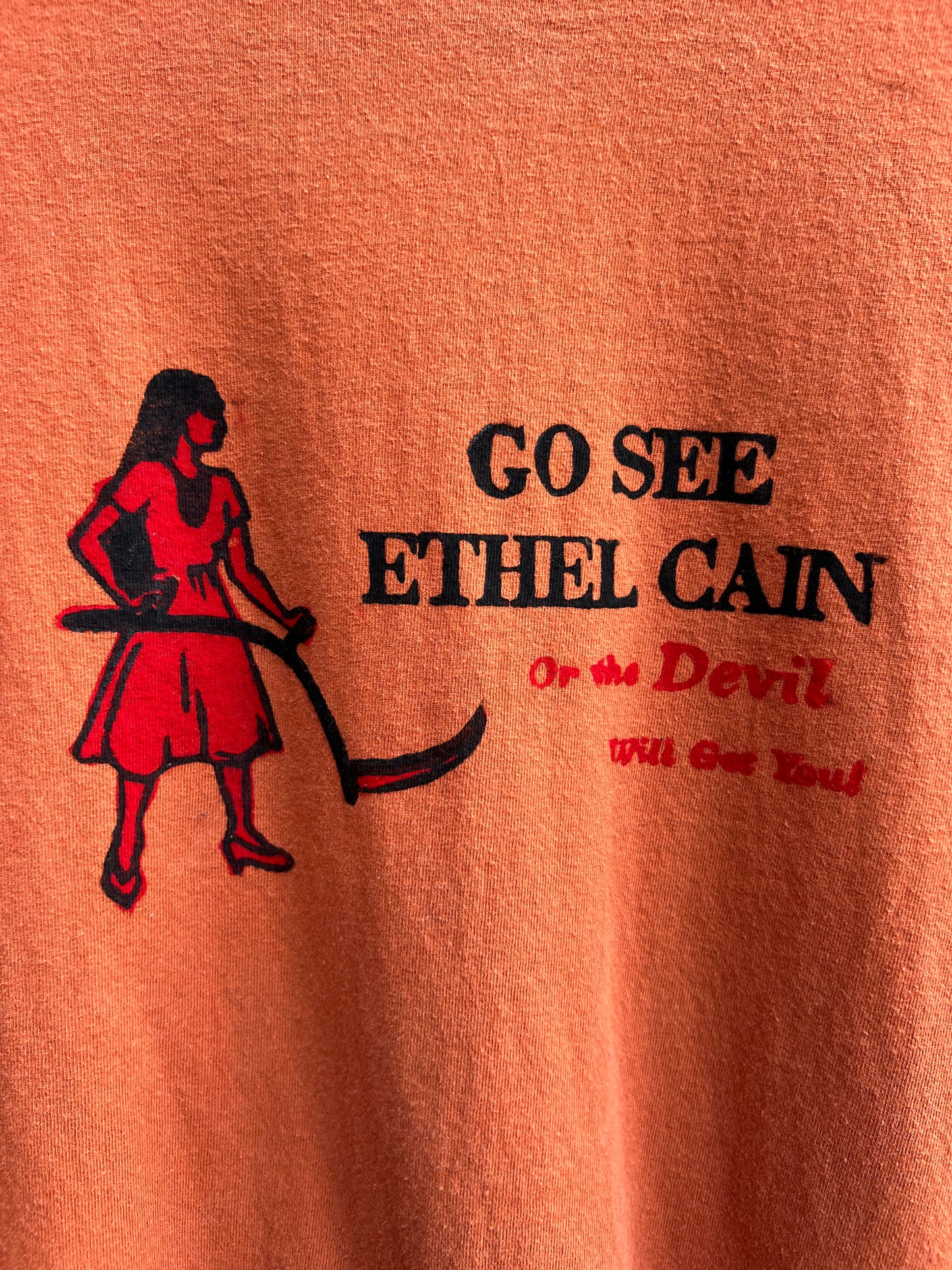 Go See Ethel Cain or the Devil Will Get You - Orange Graphite T-shirt