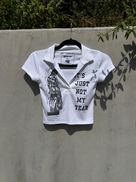 Not My Year - White Baby Tee - JP