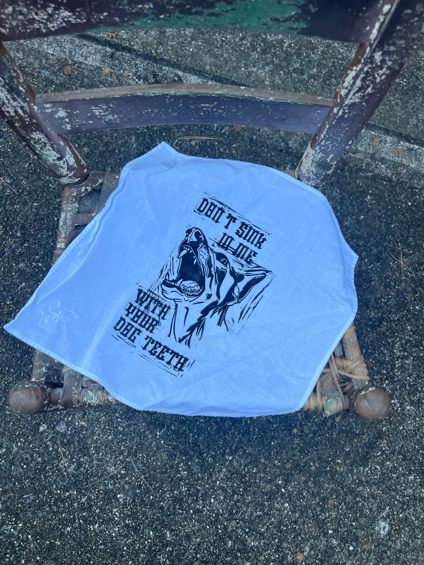Dog Teeth - Alter Cloth / Vintage Handkerchief - no. 6