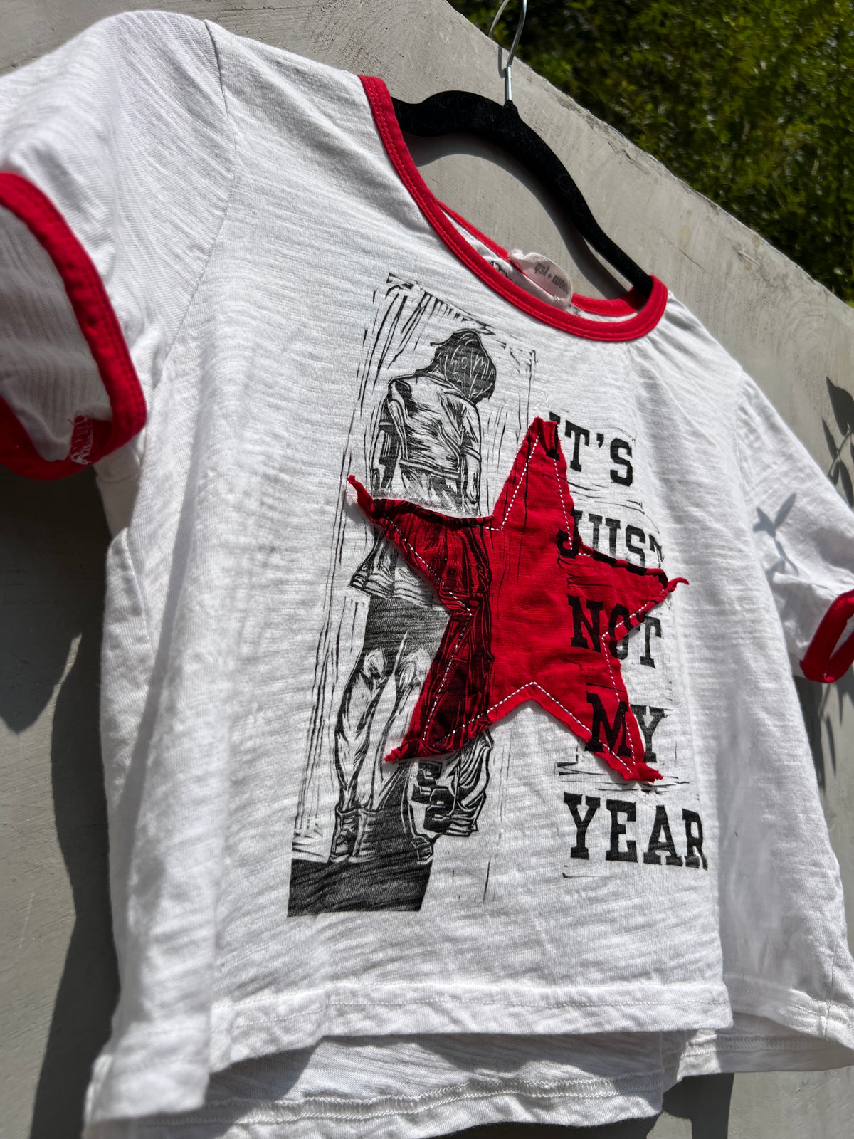 Not My Year - Red & White Ringer Baby Tee - D+M