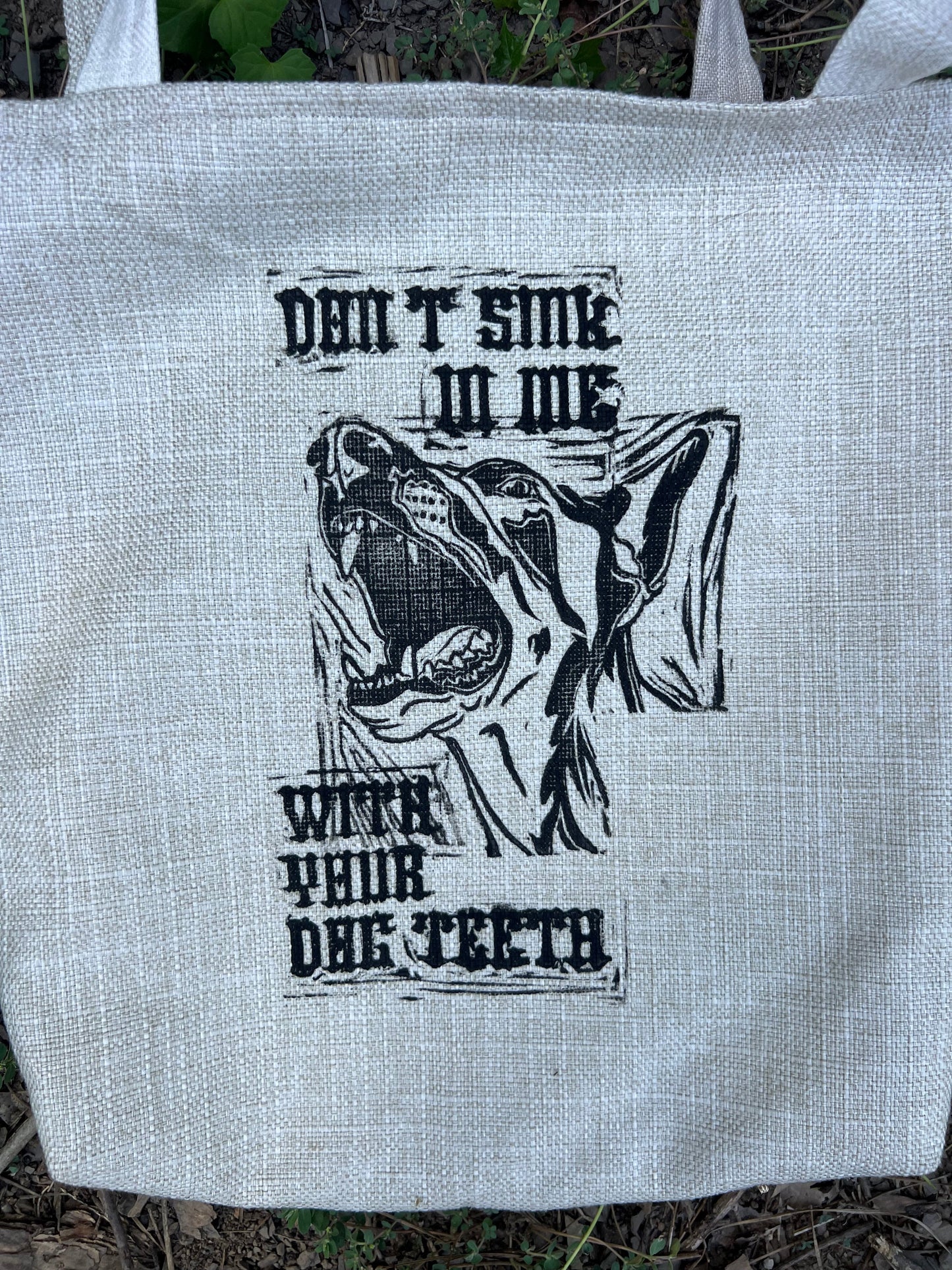 Dog Teeth - Handmade Tote Bag