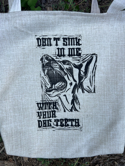 Dog Teeth - Handmade Tote Bag