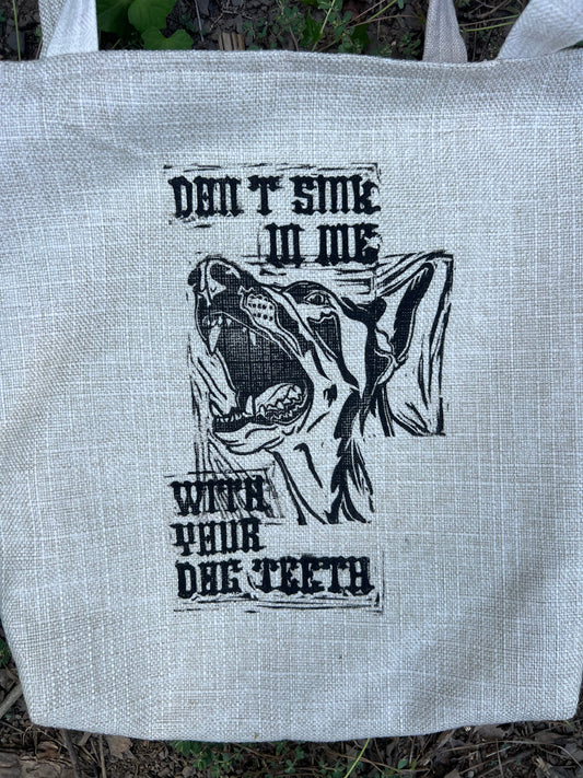 Dog Teeth - Handmade Tote Bag