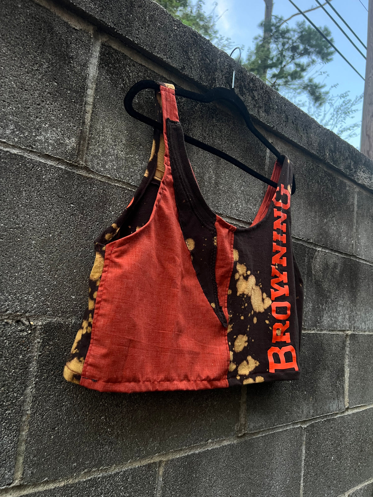 FUCK ICE - Brown & Orange Scrapped Tank Top