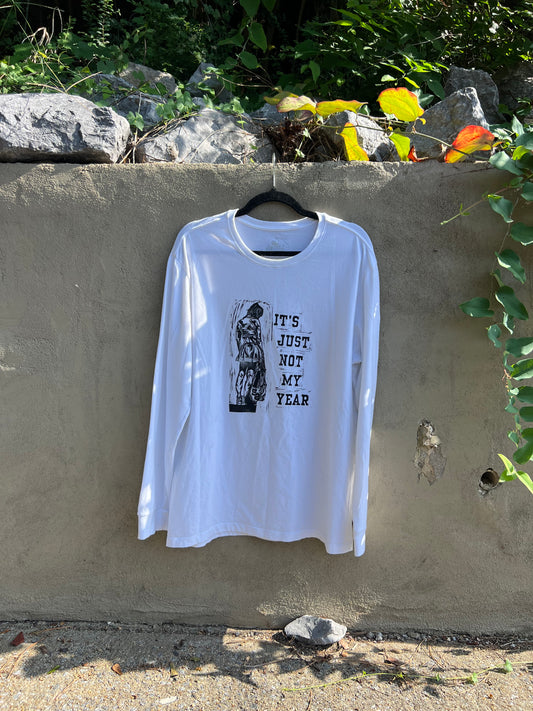 Not My Year - White Long-Sleeve Tshirt