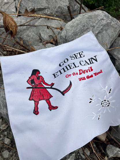 Go See Ethel Cain or the Devil Will Get You - White Vintage Handkerchief 1