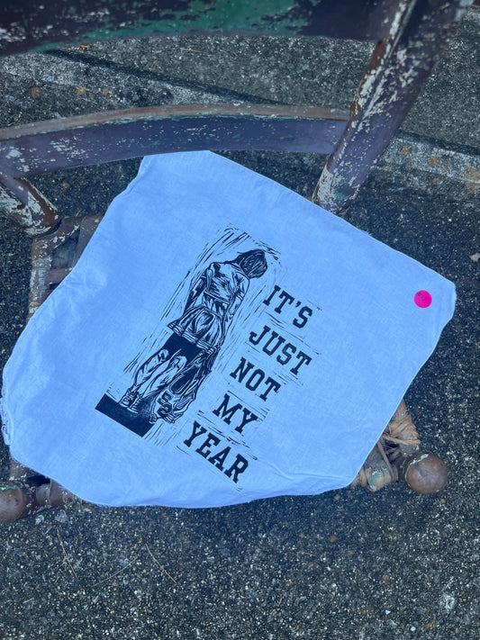 Not My Year - Alter Cloth / Vintage Handkerchief - no. 6