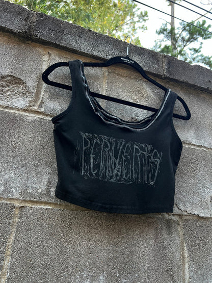 Perverts - Black Cropped Tank Top