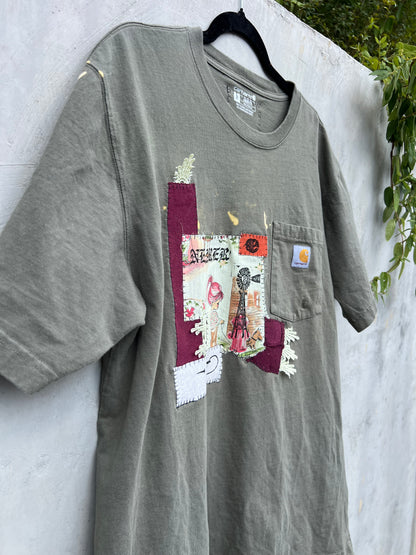 Nearer - Green Patchwork Tshirt