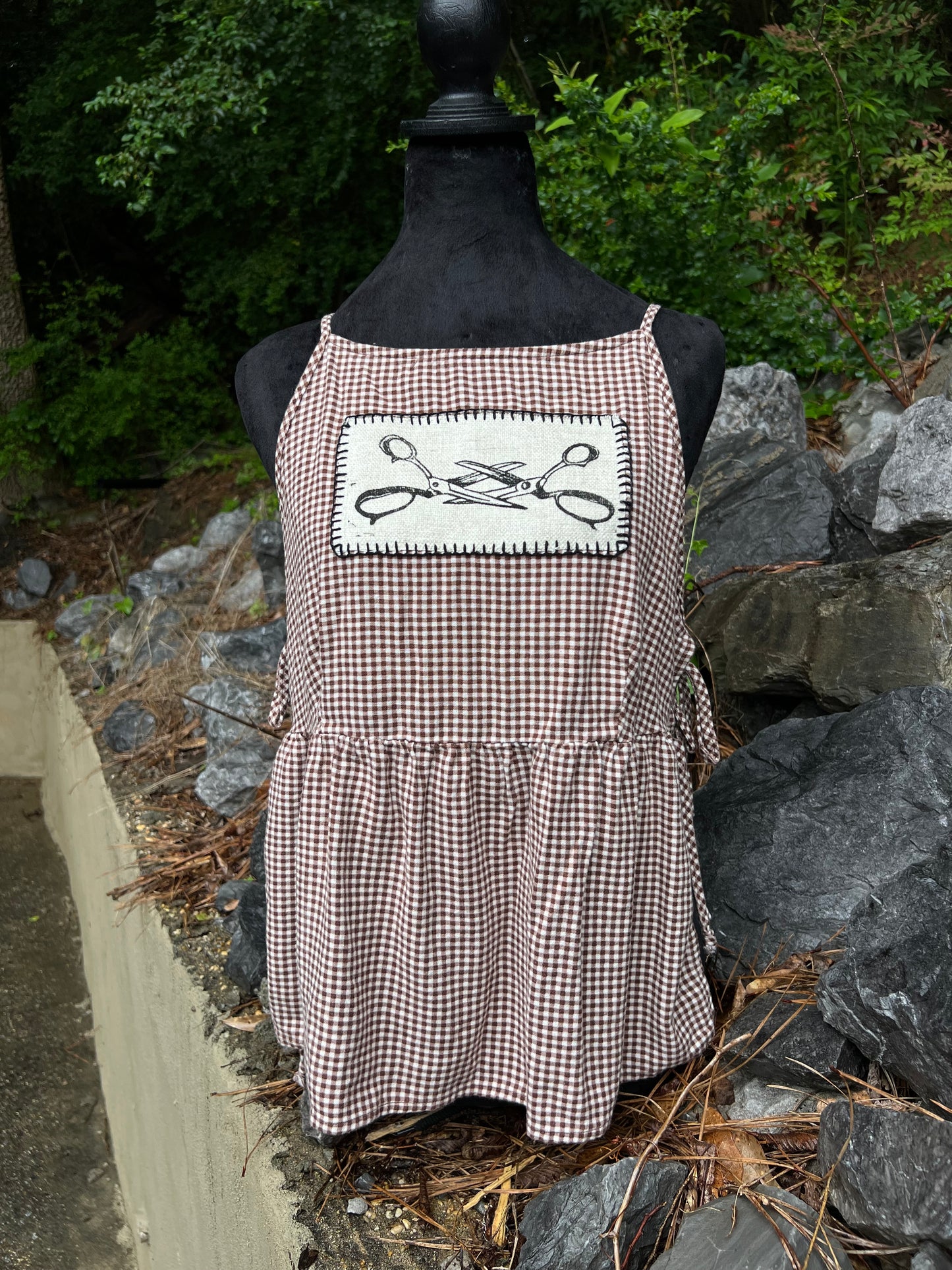 Scissor Me Timbers - Gingham Apron Top