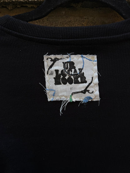Windmill Patch with Lace - Black Baby Tee