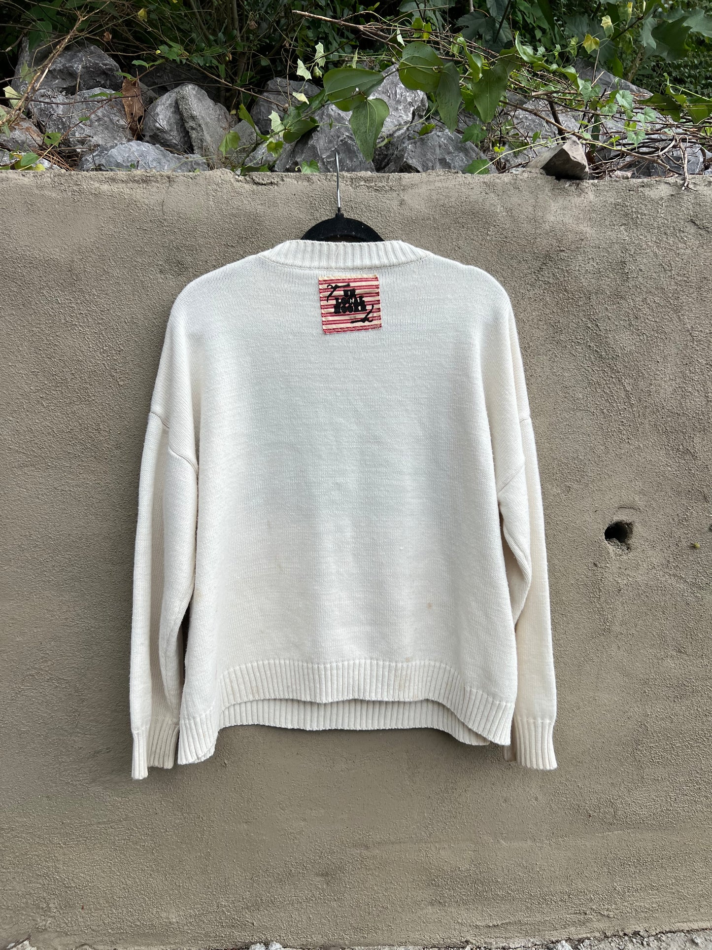 Say it Like You Mean it - Hand Embroidered White Sweater