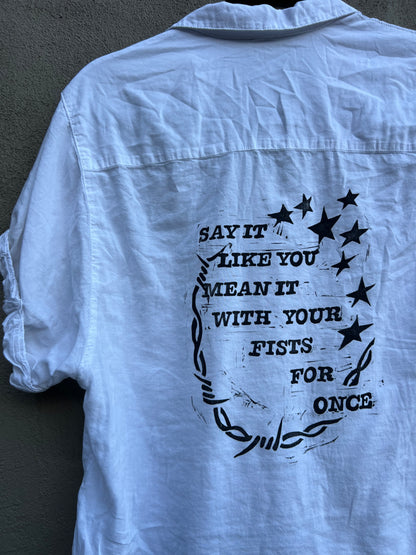 Like You Mean It - White Collared Shirt