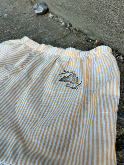 Go See Ethel Cain or the Devil Will Get You - Yellow & White Striped Shorts