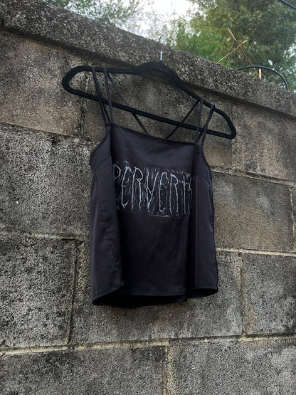 Perverts - Black Satin Tank Top