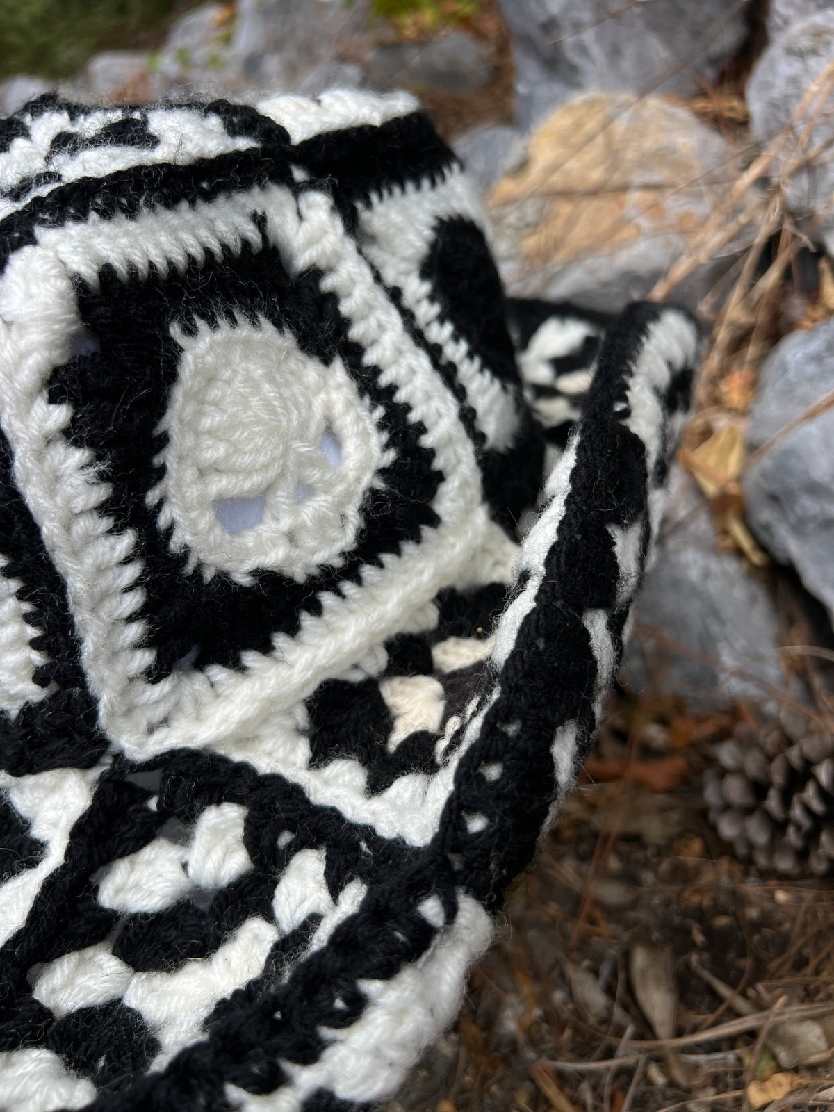 Crochet Cowboy Hat - Black & White
