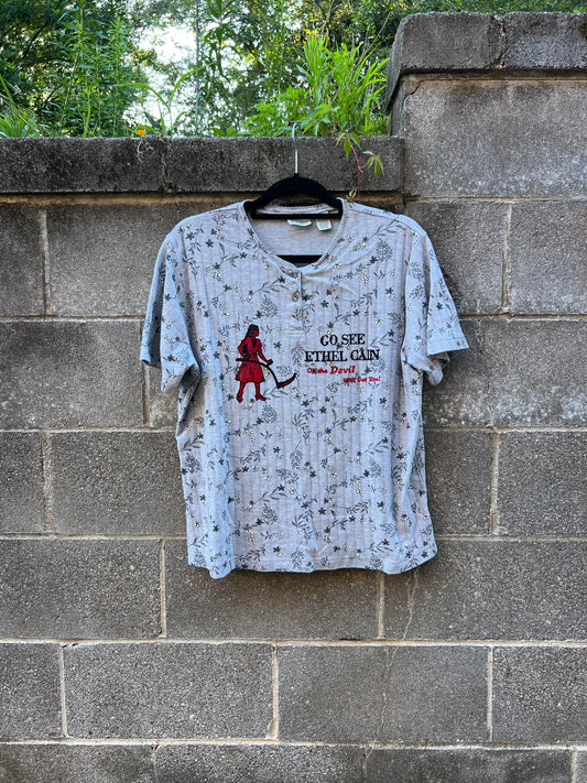 Go See Ethel Cain or the Devil Will Get You - Vintage Grey Floral Shirt