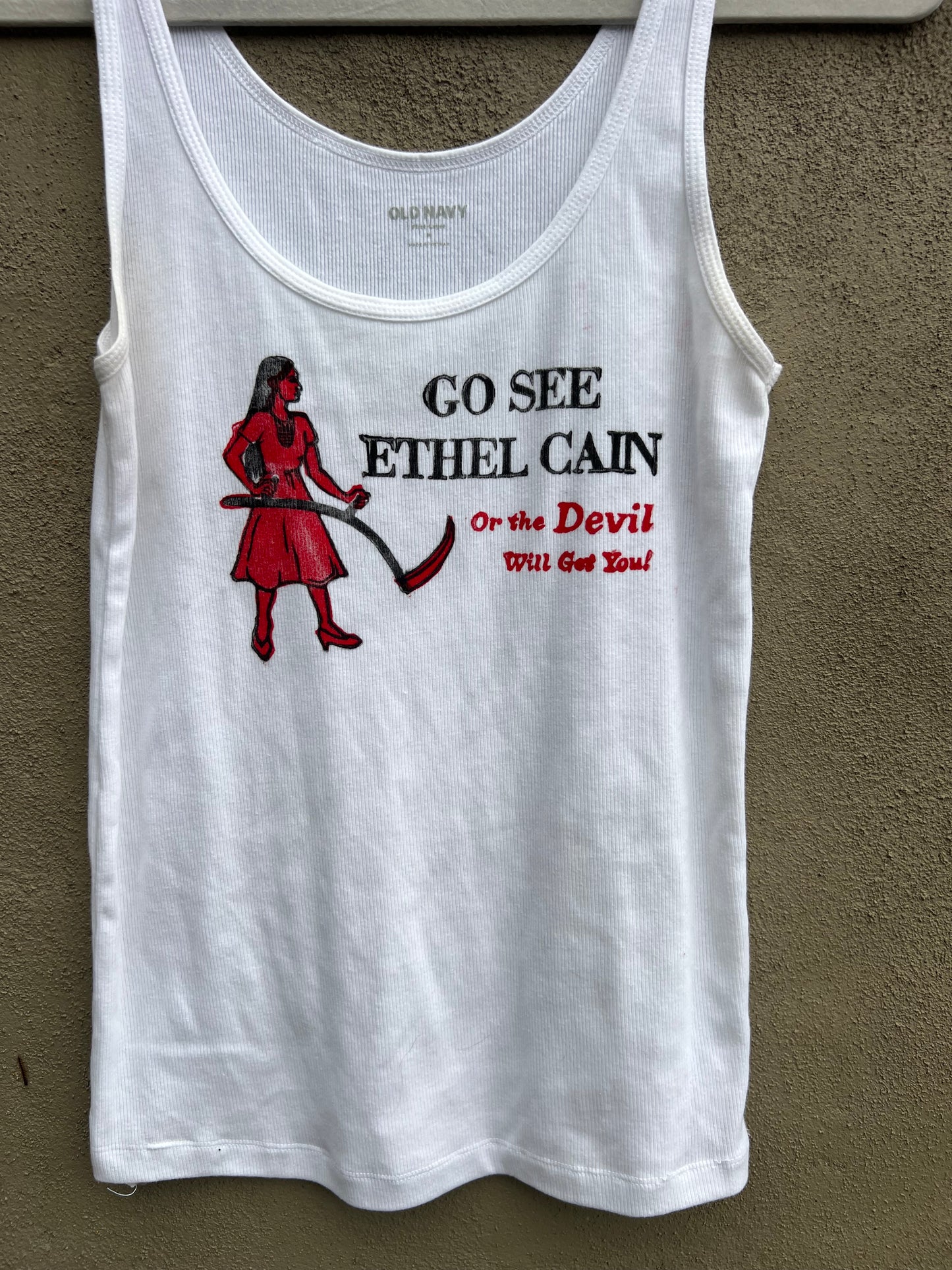 Go See Ethel Cain or the Devil Will Get You - White ON Tank Top