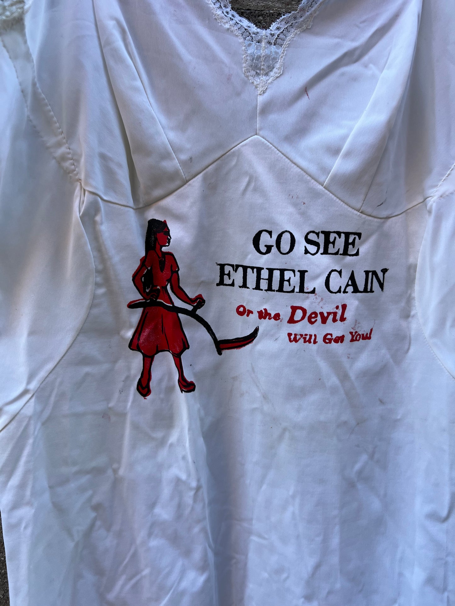 Go See Ethel Cain or the Devil Will Get You - Vintage White Slip Dress