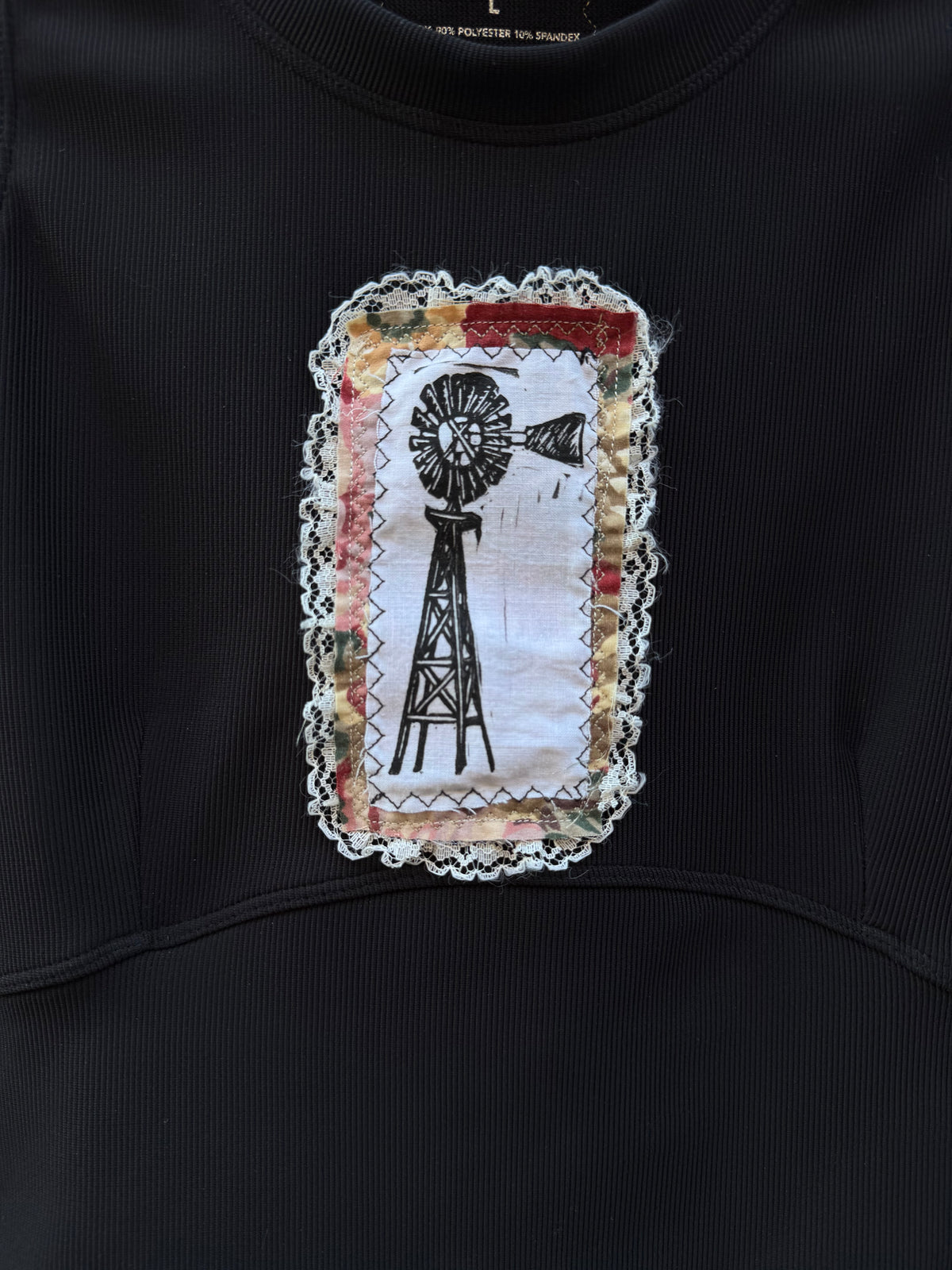 Windmill Patchwork - Black Tank Top