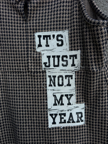 Not My Year - Brown & Black Houndstooth Dress