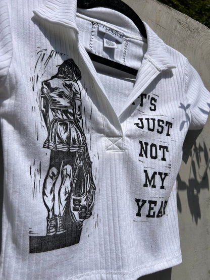 Not My Year - White Baby Tee - JP