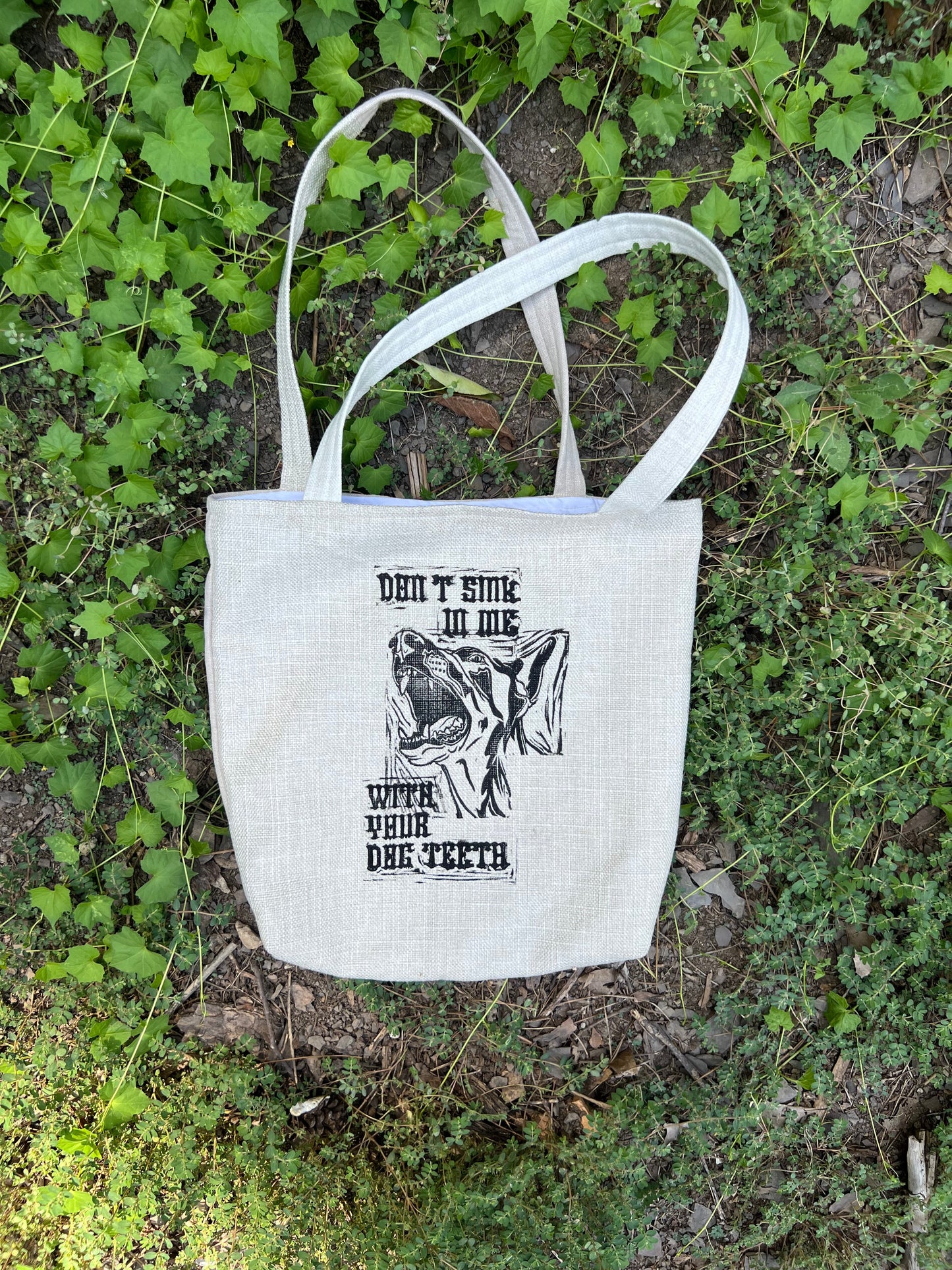 Dog Teeth - Handmade Tote Bag