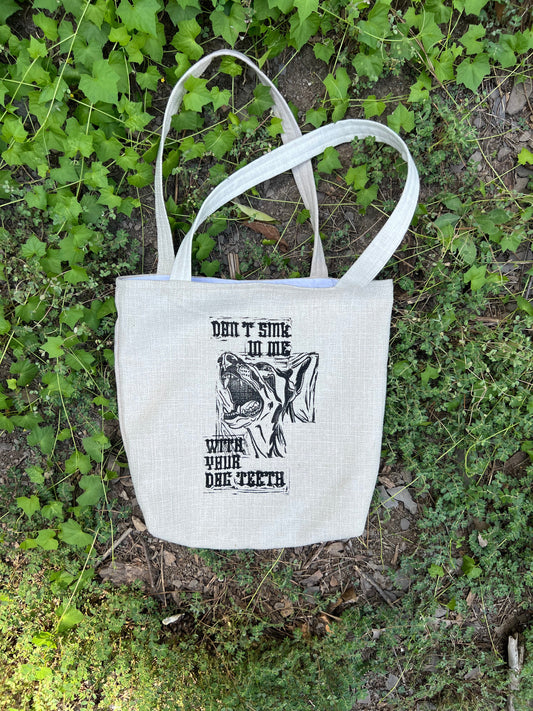 Dog Teeth - Handmade Tote Bag