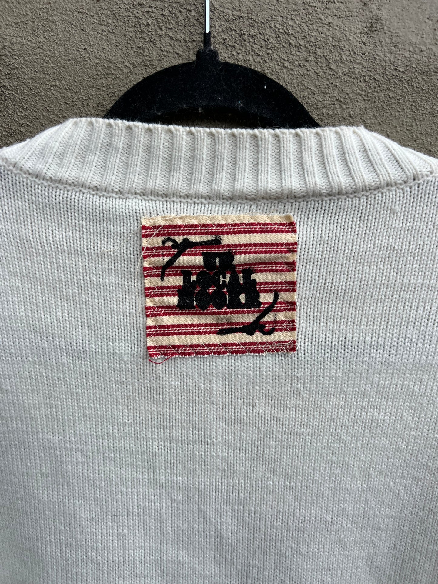 Say it Like You Mean it - Hand Embroidered White Sweater