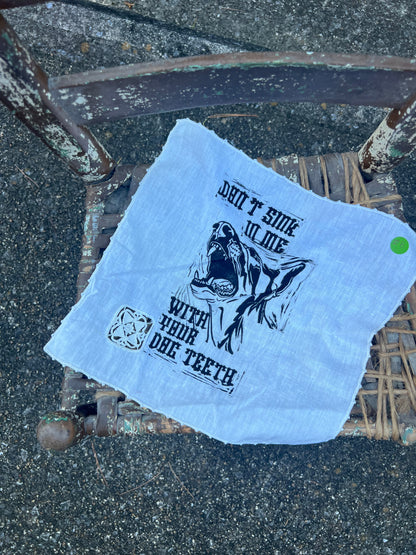 Dog Teeth - Alter Cloth / Vintage Handkerchief - no. 8
