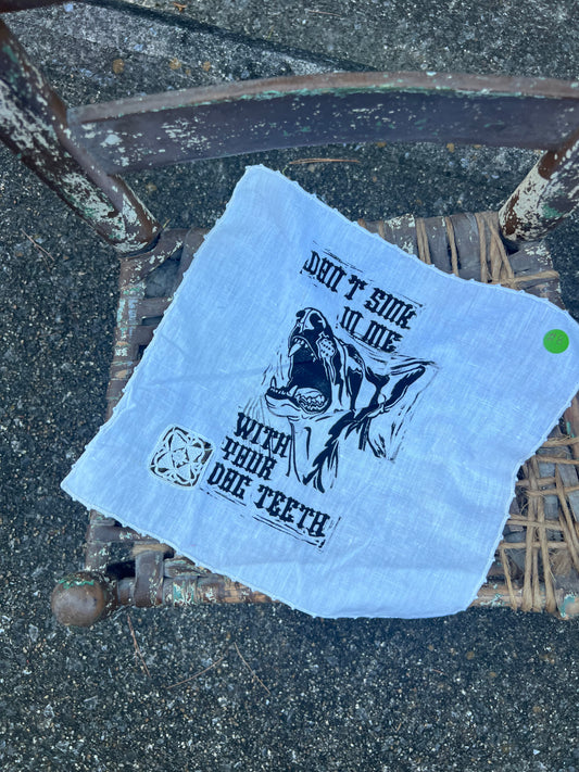 Dog Teeth - Alter Cloth / Vintage Handkerchief - no. 8