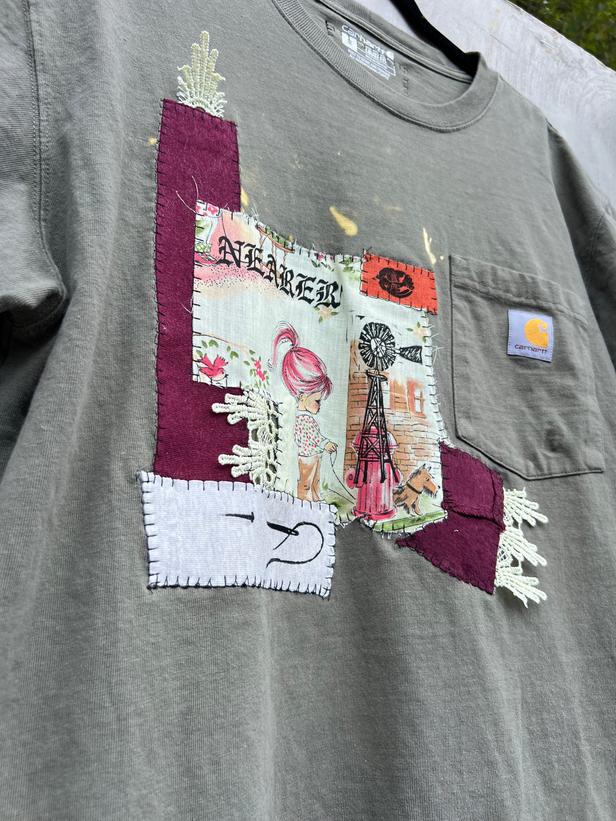 Nearer - Green Patchwork Tshirt
