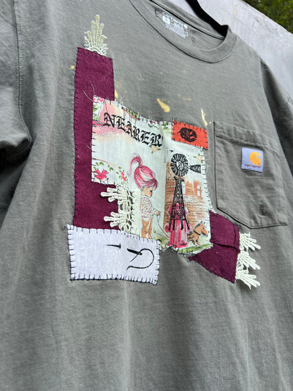Nearer - Green Patchwork Tshirt