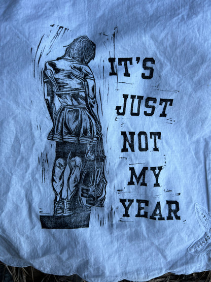 Not My Year - Alter Cloth / Vintage Handkerchief - no. 2